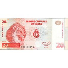 P 88A Congo (Democratic Republic) - 20 Franc Year 1997 (HdM Printer) (Replacement)